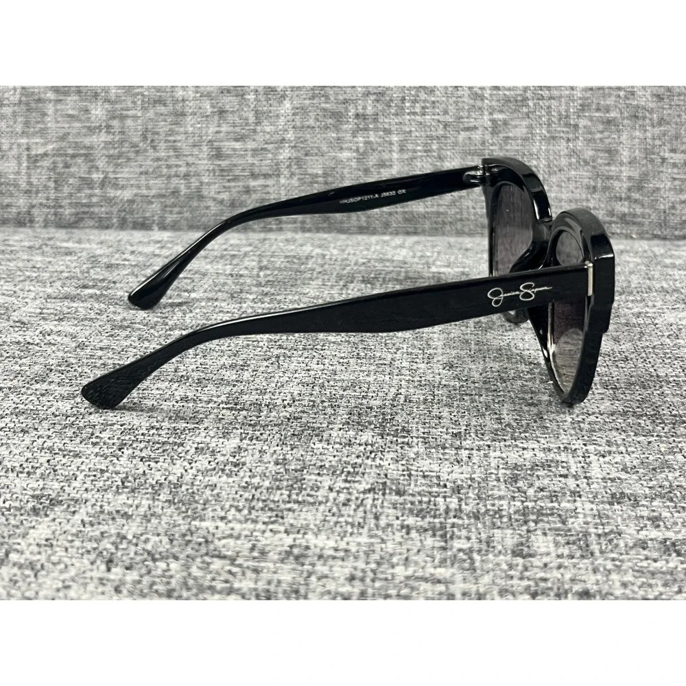 Jessica Simpson Black Glitter Cat Eye Sunglasses J5632 OX Smoke Gradient Lenses